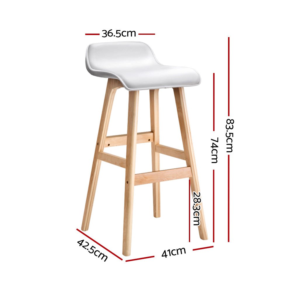 4x Bar Stools Wooden Stool White - Furniture > Bar Stools & Chairs > Table & Bar Stools - Rivercity House & Home Co. (ABN 18 642 972 209) - Affordable Modern Furniture Australia