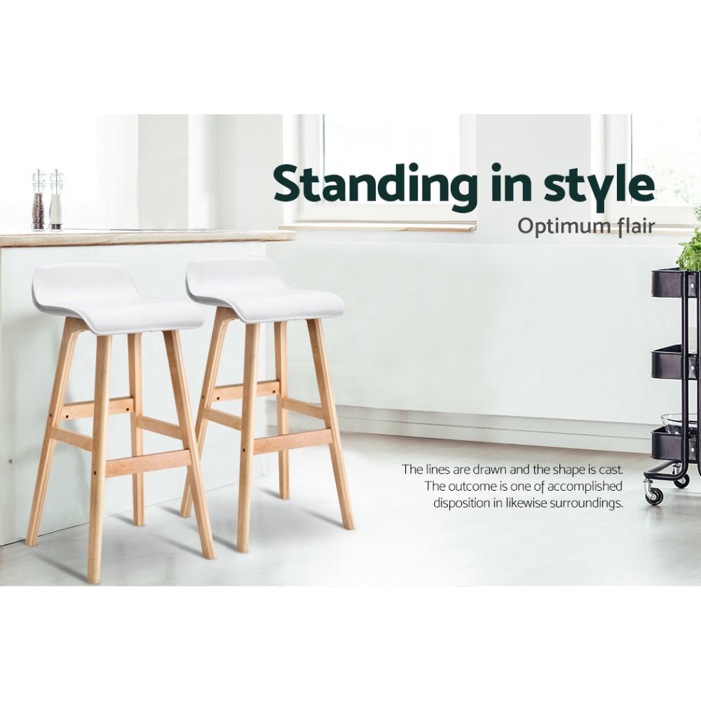 4x Bar Stools Wooden Stool White - Furniture > Bar Stools & Chairs > Table & Bar Stools - Rivercity House & Home Co. (ABN 18 642 972 209) - Affordable Modern Furniture Australia