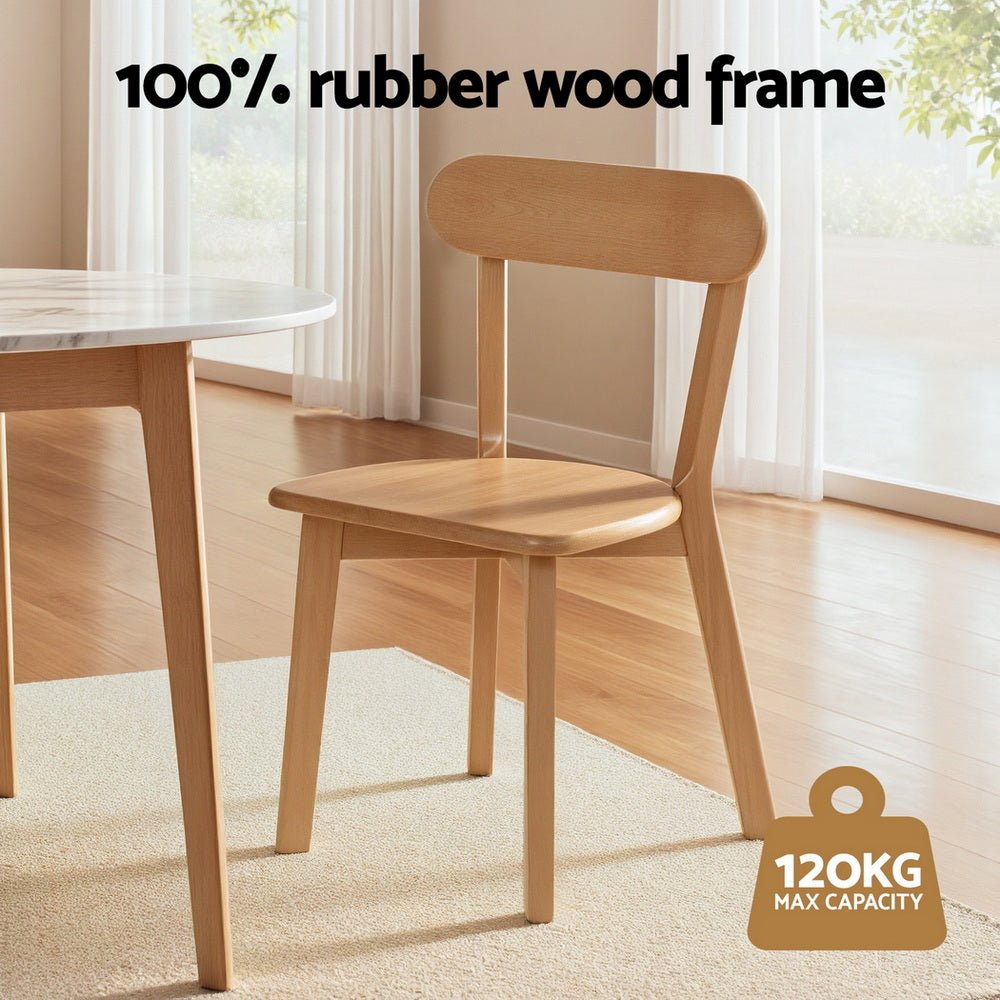 4x Dining Chairs Wooden Kitchen Accent Chair Cafe Lounge Rubber Wood - Furniture > Dining > Kitchen & Dining Chairs - Rivercity House & Home Co. (ABN 18 642 972 209) - Affordable Modern Furniture Australia