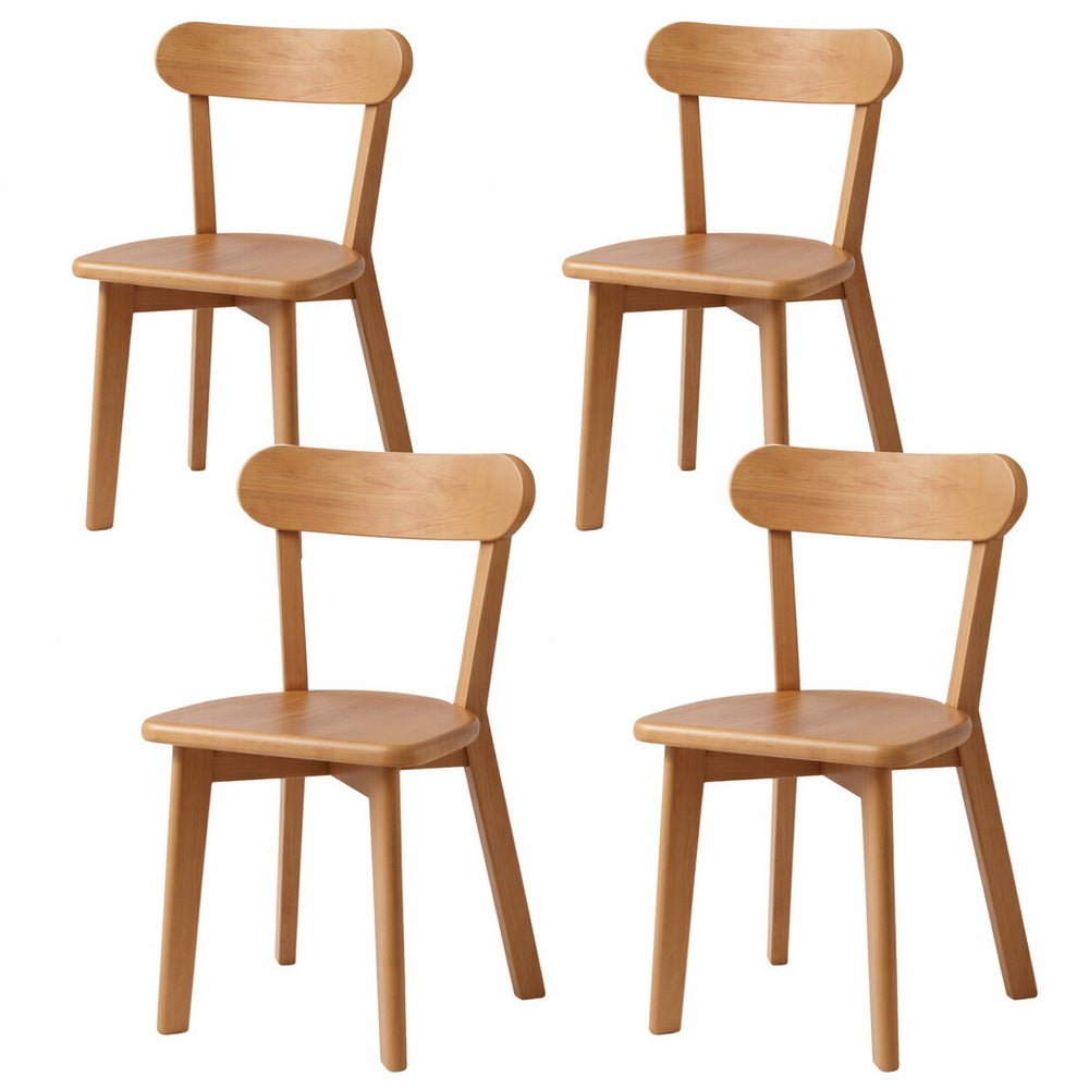4x Dining Chairs Wooden Kitchen Accent Chair Cafe Lounge Rubber Wood - Furniture > Dining > Kitchen & Dining Chairs - Rivercity House & Home Co. (ABN 18 642 972 209) - Affordable Modern Furniture Australia