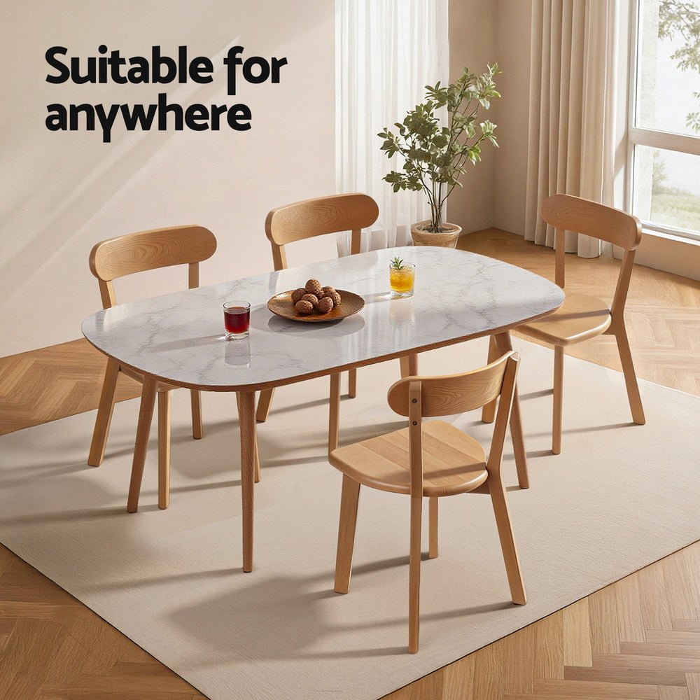 4x Dining Chairs Wooden Kitchen Accent Chair Cafe Lounge Rubber Wood - Furniture > Dining > Kitchen & Dining Chairs - Rivercity House & Home Co. (ABN 18 642 972 209) - Affordable Modern Furniture Australia
