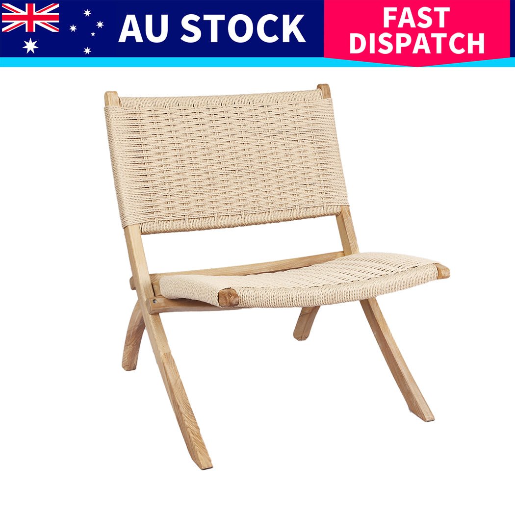 4x Foldable Accent Recliner Chair - Natural - Rivercity House & Home Co. (ABN 18 642 972 209) - Affordable Modern Furniture Australia