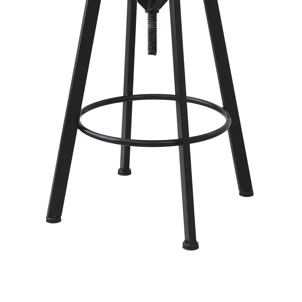 4x Industrial Adjustable Bar Stool with Backrest - Brown - Rivercity House & Home Co. (ABN 18 642 972 209) - Affordable Modern Furniture Australia