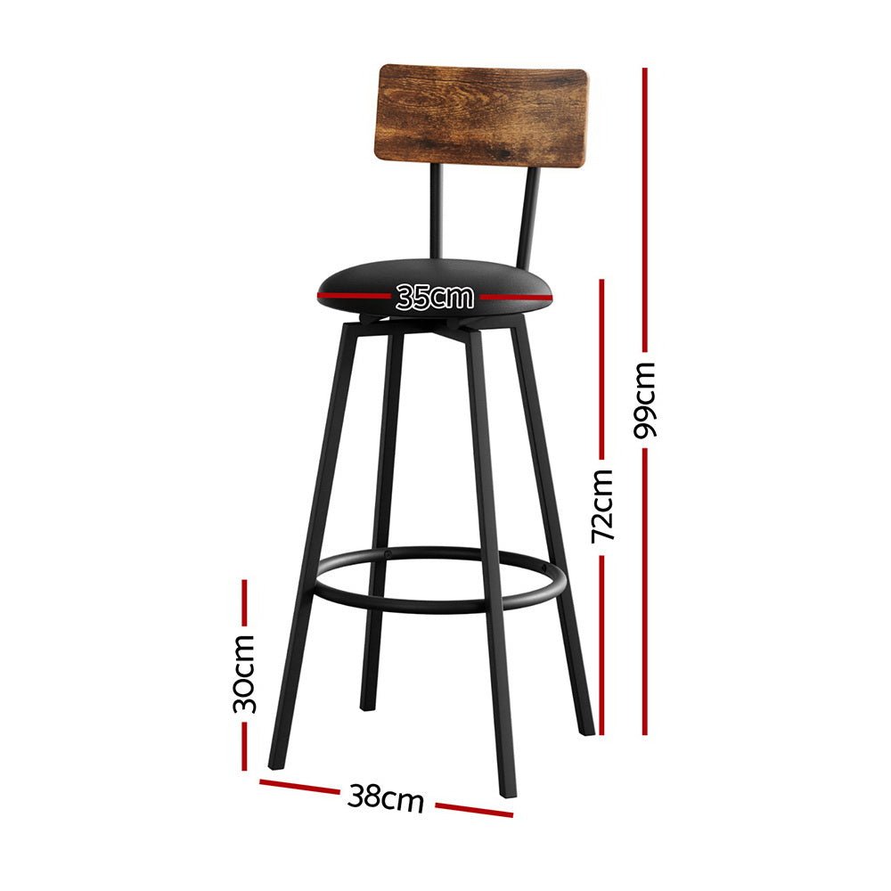 4X Industrial Bar Stools Upholstered Counter Chairs Steel Frame Anti - Scratch - Furniture > Bar Stools & Chairs > Table & Bar Stools - Rivercity House & Home Co. (ABN 18 642 972 209) - Affordable Modern Furniture Australia