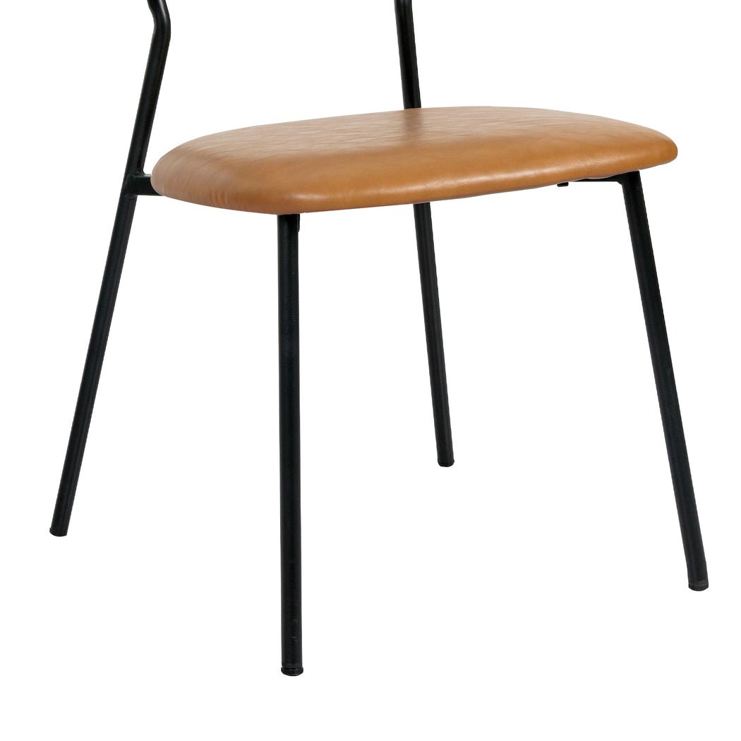 4x PU Leather Dining Chairs with Metal Legs - Brown - Rivercity House & Home Co. (ABN 18 642 972 209) - Affordable Modern Furniture Australia