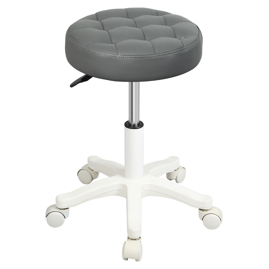 4x Rolling Swivel Bar Stool with PU Leather Seat and Casters - Grey - Rivercity House & Home Co. (ABN 18 642 972 209) - Affordable Modern Furniture Australia