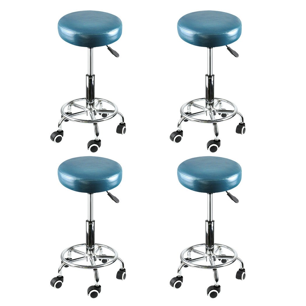 4x Swivel Barstool Salon Hairdressing Stools - Teal - Rivercity House & Home Co. (ABN 18 642 972 209) - Affordable Modern Furniture Australia