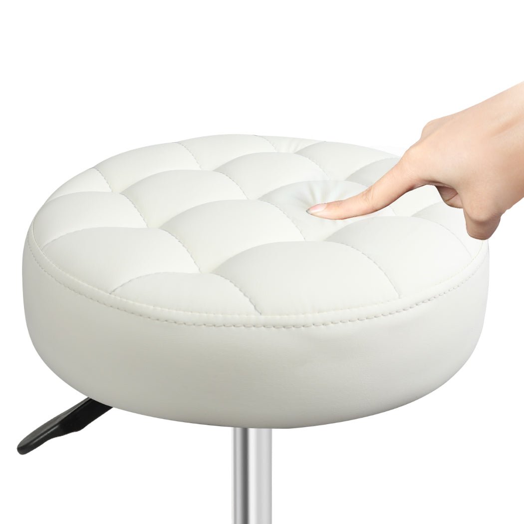 4x Swivel Rolling Bar Stool with PU Leather Seat and Casters - Beige - Rivercity House & Home Co. (ABN 18 642 972 209) - Affordable Modern Furniture Australia