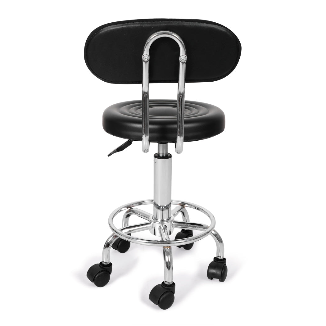 4x Swivel Salon Bar Stools with Casters and Footrest - Black - Rivercity House & Home Co. (ABN 18 642 972 209) - Affordable Modern Furniture Australia