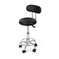 Set of 4 Swivel Salon Bar Stools with Casters and Footrest - Black