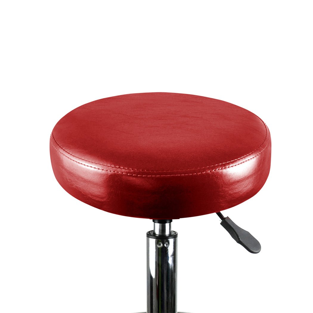 4x Swivel Salon Barber Stools with Wheels and Height Adjustment - Burgundy - Rivercity House & Home Co. (ABN 18 642 972 209) - Affordable Modern Furniture Australia