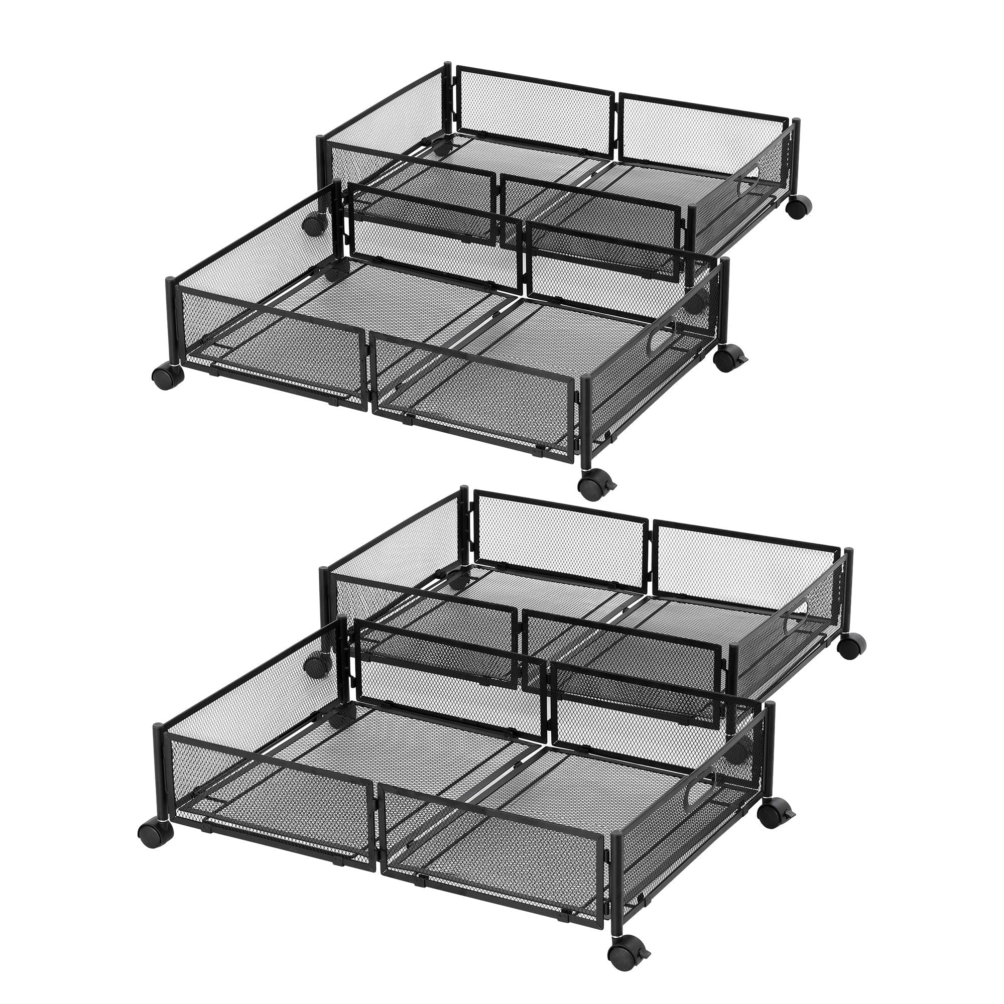 4X Under Bed Storage Containers Metal Boxes Quilt Organiser with Wheels - Home & Garden > Storage > Storage Boxes - Rivercity House & Home Co. (ABN 18 642 972 209) - Affordable Modern Furniture Australia