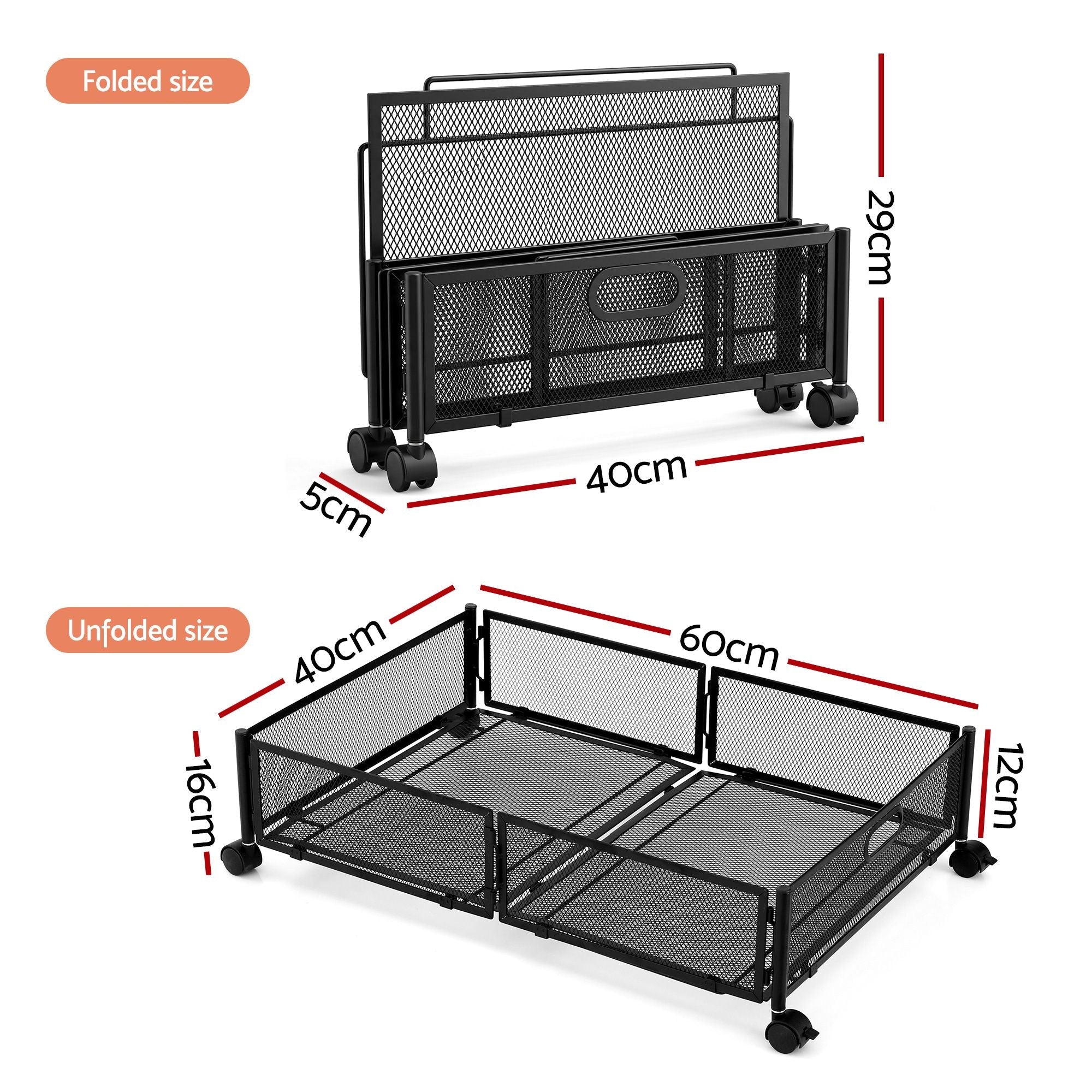 4X Under Bed Storage Containers Metal Boxes Quilt Organiser with Wheels - Home & Garden > Storage > Storage Boxes - Rivercity House & Home Co. (ABN 18 642 972 209) - Affordable Modern Furniture Australia