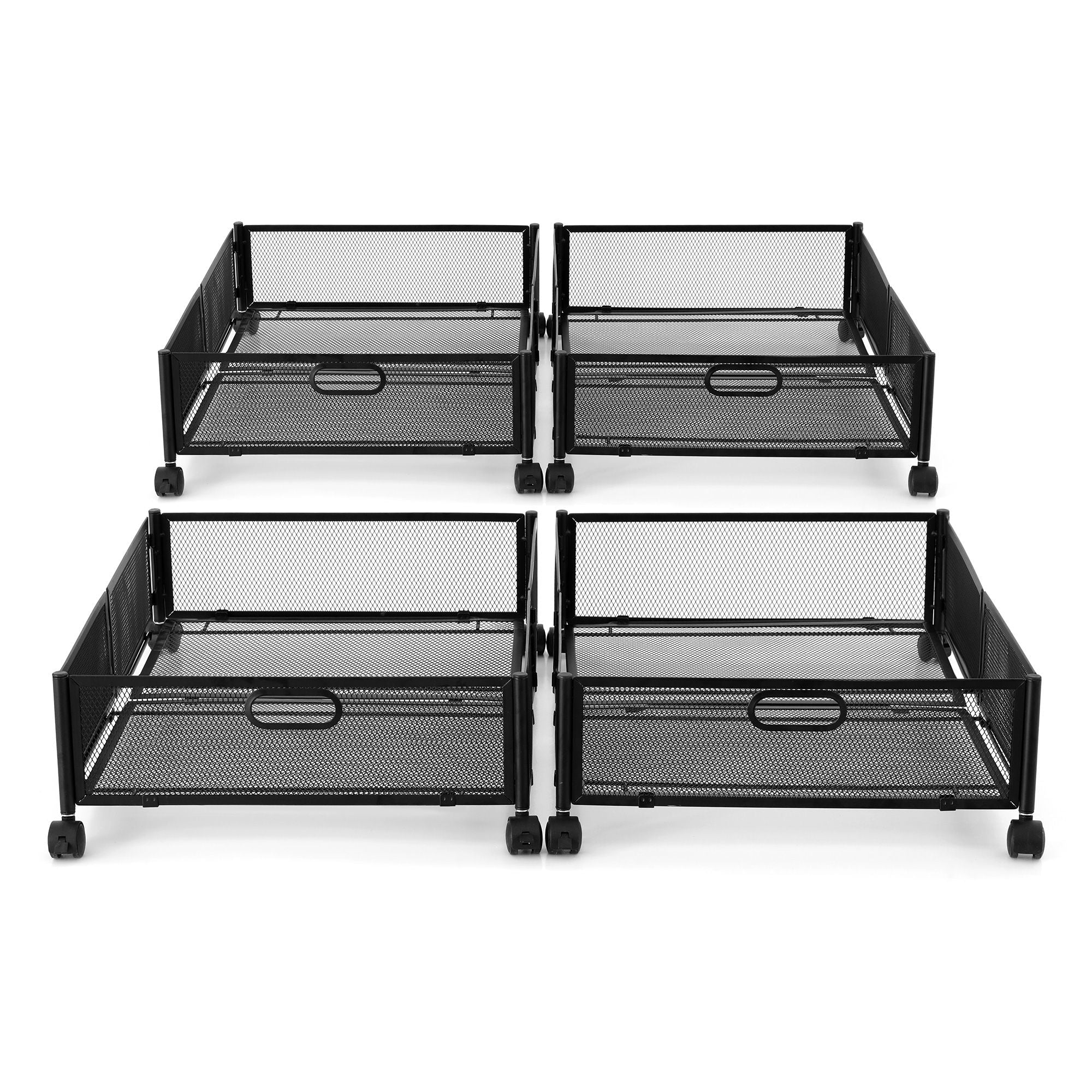 4X Under Bed Storage Containers Metal Boxes Quilt Organiser with Wheels - Home & Garden > Storage > Storage Boxes - Rivercity House & Home Co. (ABN 18 642 972 209) - Affordable Modern Furniture Australia