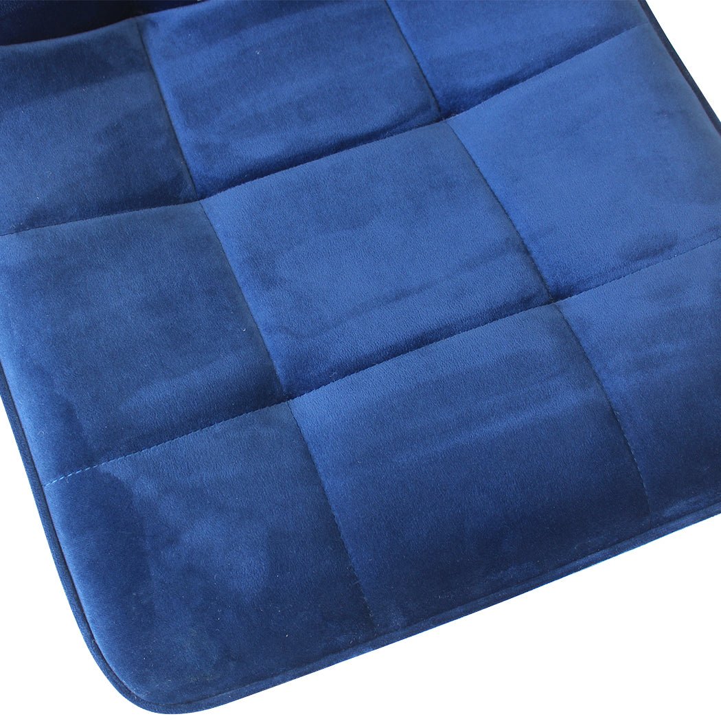 4x Velvet Dining Chairs with Steel Legs - Blue - Rivercity House & Home Co. (ABN 18 642 972 209) - Affordable Modern Furniture Australia