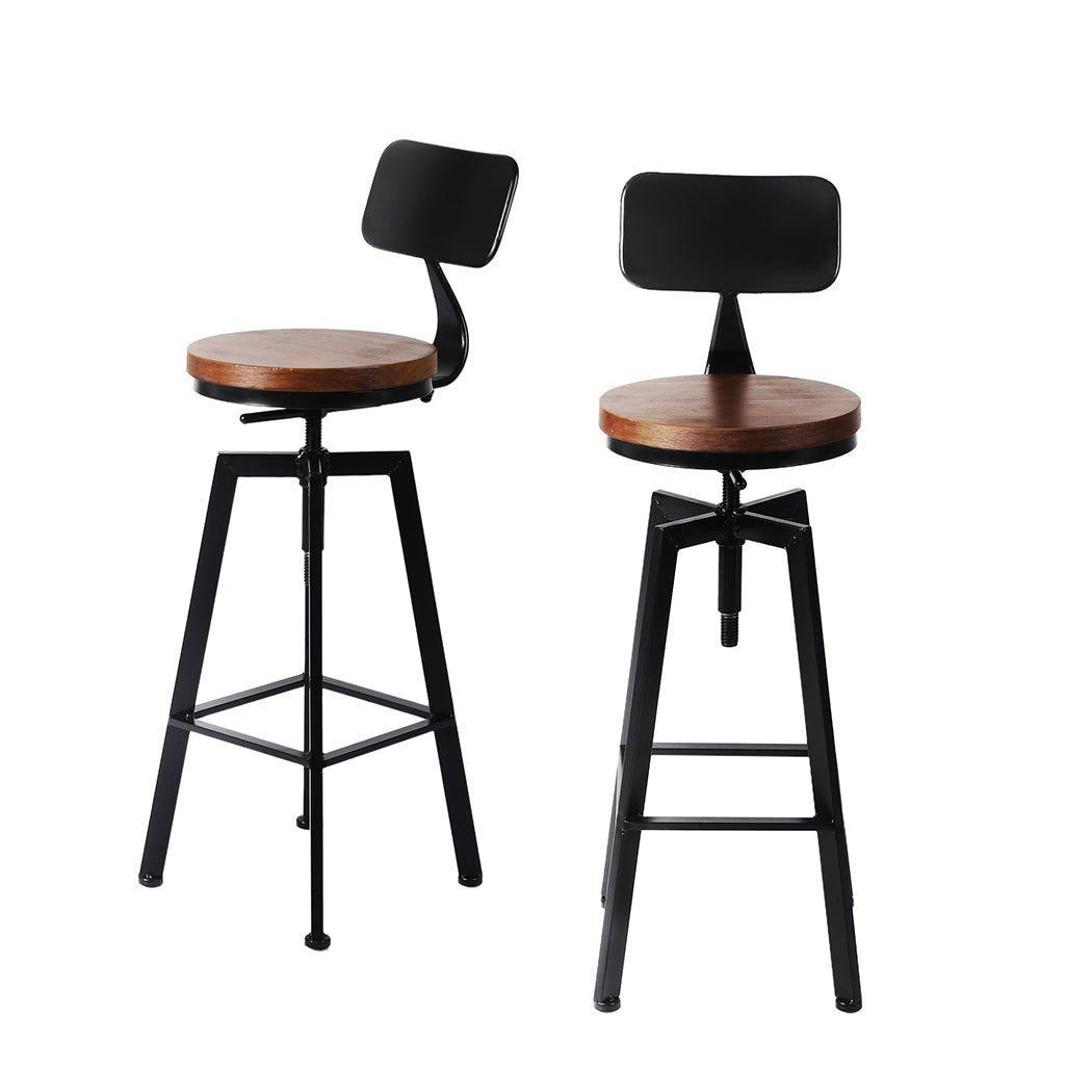 4x Wooden and Metal Kitchen Bar Stools - Mixed Finish - Rivercity House & Home Co. (ABN 18 642 972 209) - Affordable Modern Furniture Australia