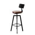 Set of 4 Wooden and Metal Kitchen Bar Stools - Mixed Finish