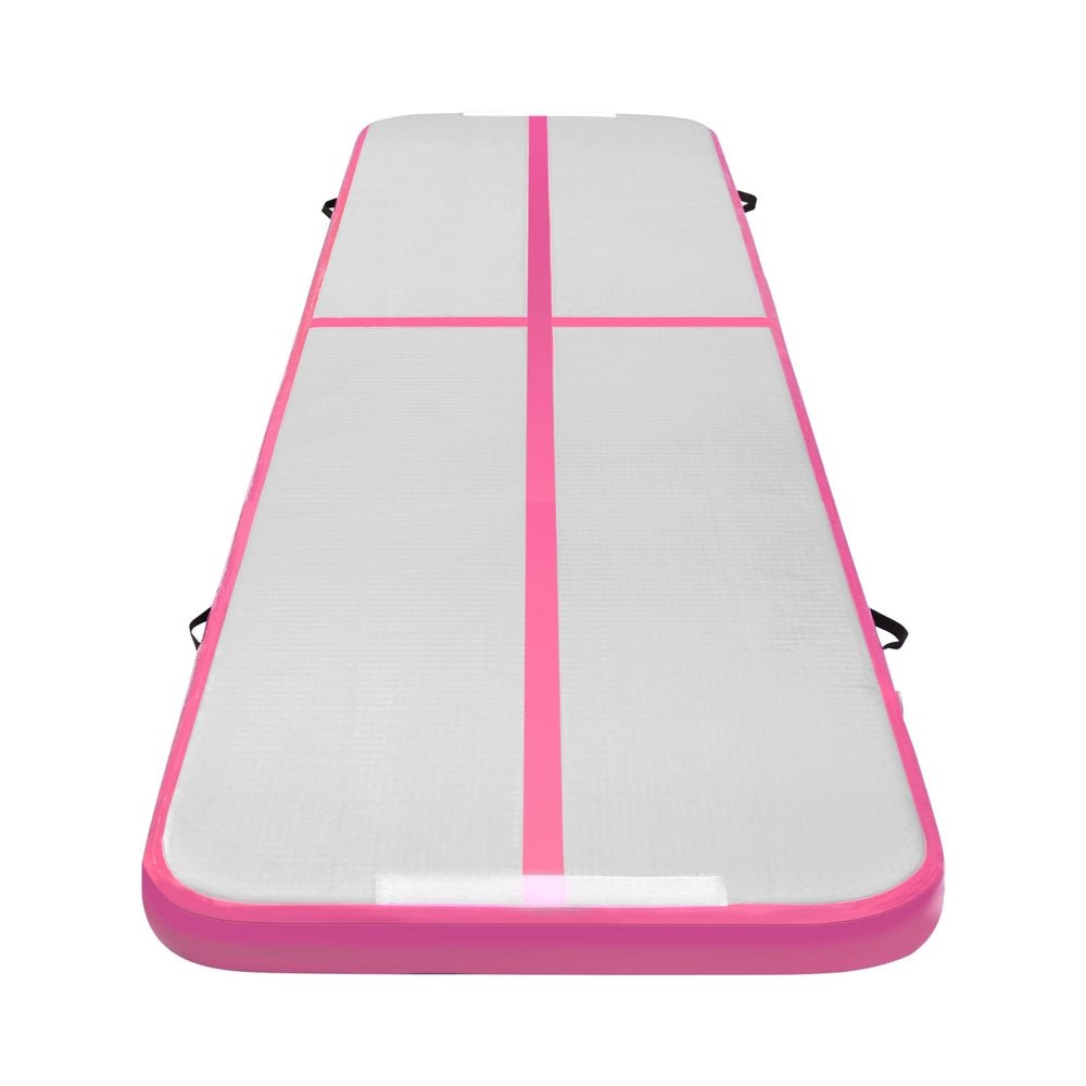 4x1m Inflatable Air Track Tumbling Mat with Pump - Pink & Grey - Sports & Fitness > Exercise, Gym & Fitness > Gymnastics - Rivercity House & Home Co. (ABN 18 642 972 209) - Affordable Modern Furniture Australia