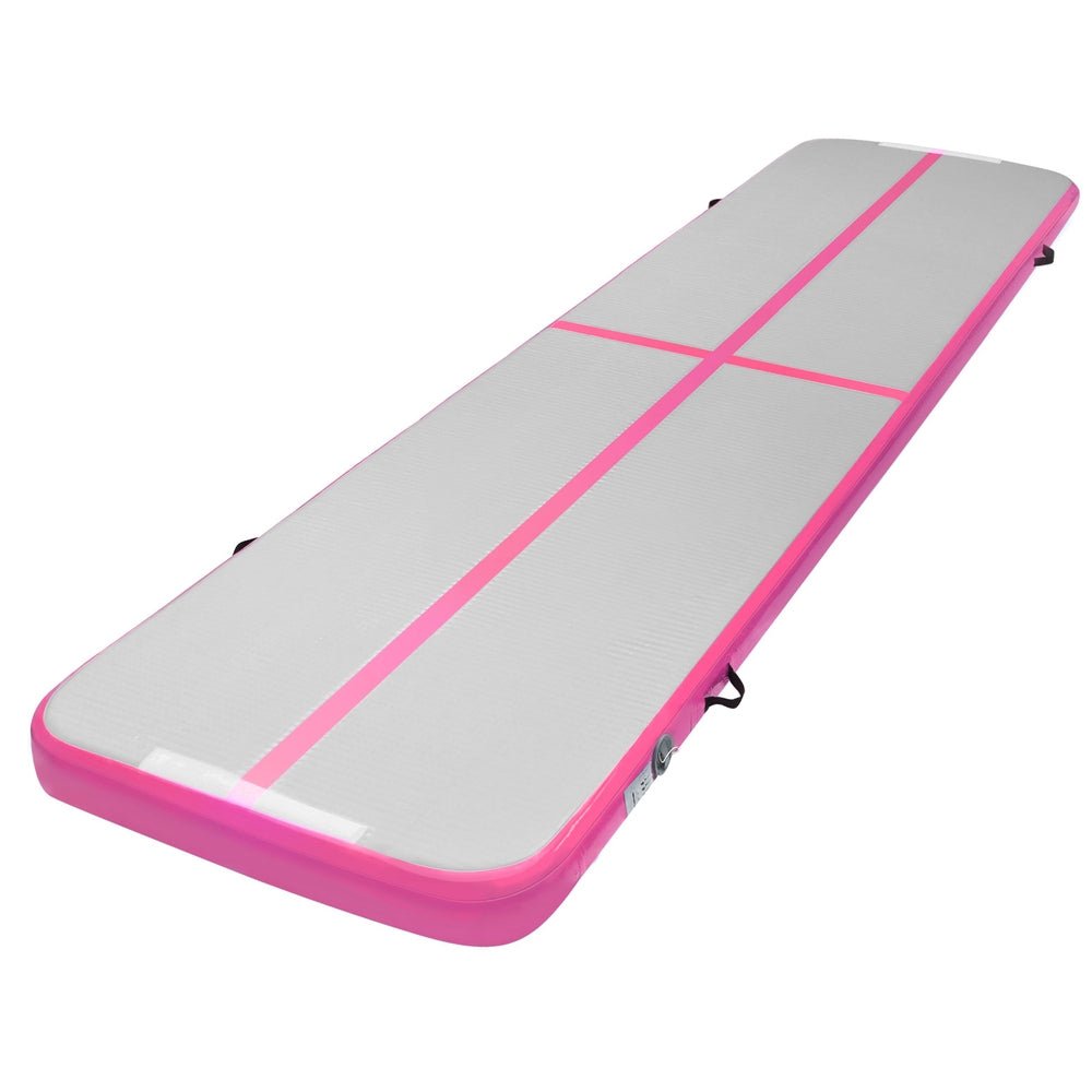 4x1m Inflatable Air Track Tumbling Mat with Pump - Pink & Grey - Sports & Fitness > Exercise, Gym & Fitness > Gymnastics - Rivercity House & Home Co. (ABN 18 642 972 209) - Affordable Modern Furniture Australia