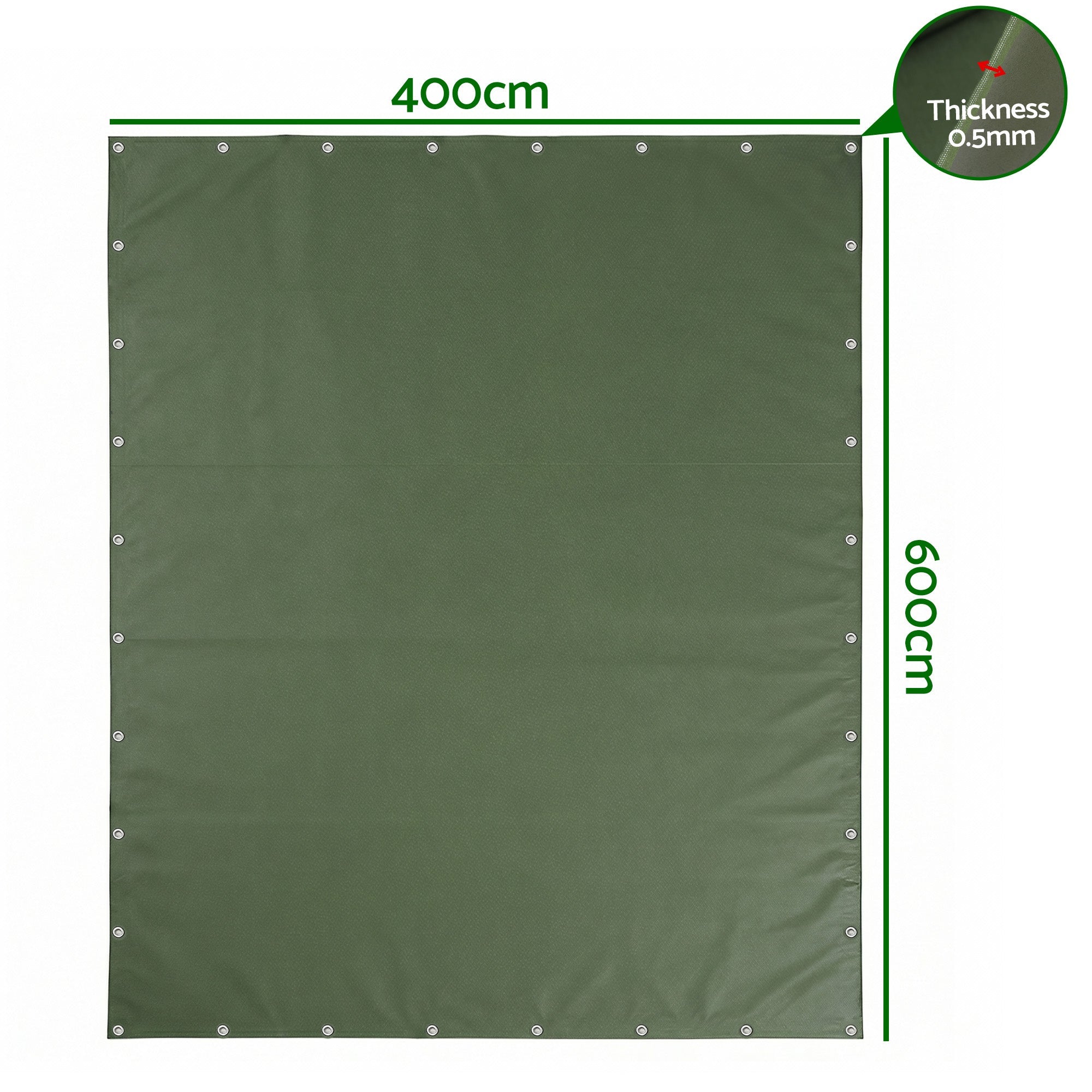 4x6m Tarp Tarpaulin 600GSM Camping Canvas Heavy Duty Water Resistant - Outdoor Recreation > Camping > Caravan Accessories - Rivercity House & Home Co. (ABN 18 642 972 209) - Affordable Modern Furniture Australia