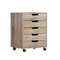5-Drawer Filing Cabinet Mobile Rolling Storage Cabinet Chest of Drawers Stand Scratch Beige