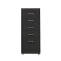 5 Drawer Steel Office Filing Cabinet with Label Holders - Black