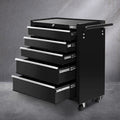 5 Drawer Tool Trolley Cabinet with Lockable Wheels - Black