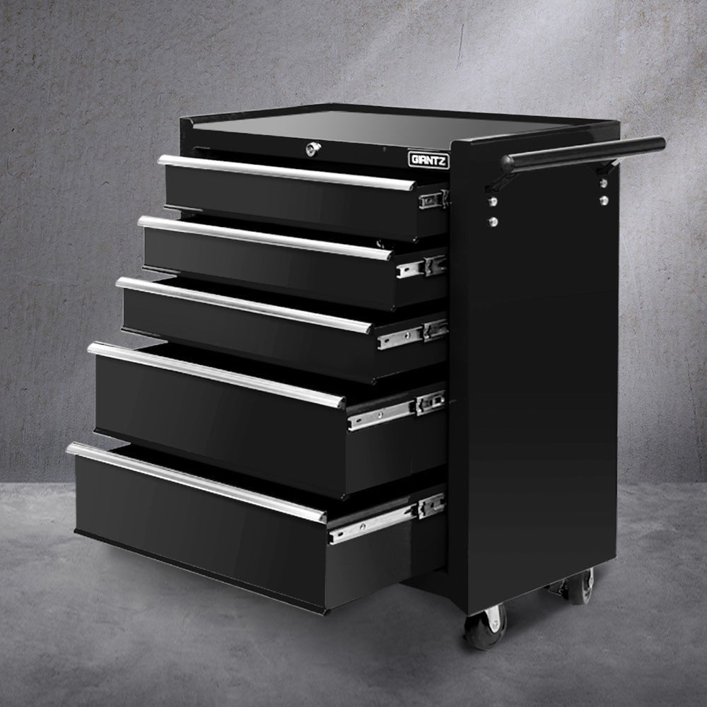5 Drawer Tool Box Cabinet Chest Trolley Box Garage Storage Toolbox Black - Tools > Tools Storage > Tool Cabinets - Rivercity House & Home Co. (ABN 18 642 972 209) - Affordable Modern Furniture Australia