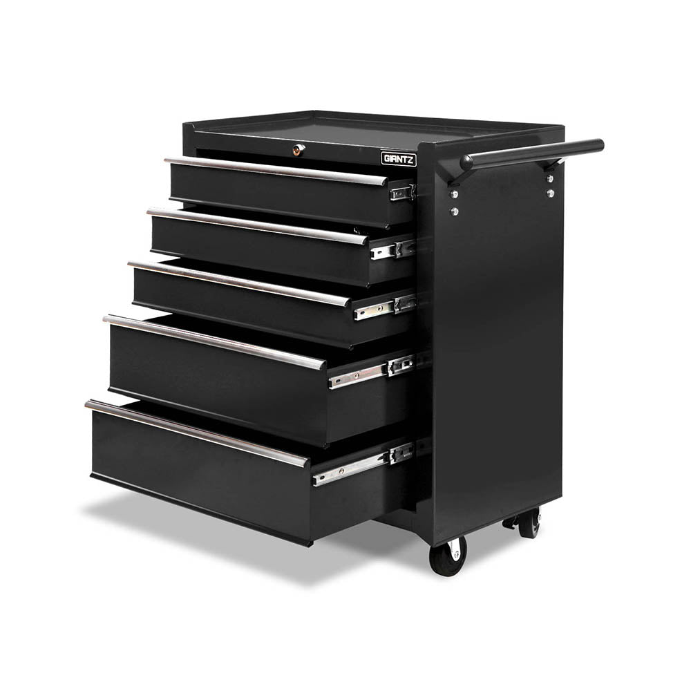 5 Drawer Tool Box Cabinet Chest Trolley Box Garage Storage Toolbox Black - Tools > Tools Storage > Tool Cabinets - Rivercity House & Home Co. (ABN 18 642 972 209) - Affordable Modern Furniture Australia