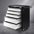 5 Drawer Tool Box Cabinet Trolley with Lockable Castors - Grey