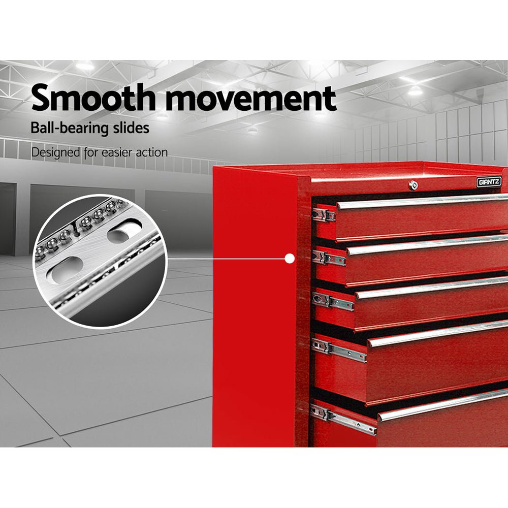 5 Drawer Tool Box Cabinet Chest Trolley Box Garage Storage Toolbox Red - Tools > Tools Storage > Tool Cabinets - Rivercity House & Home Co. (ABN 18 642 972 209) - Affordable Modern Furniture Australia
