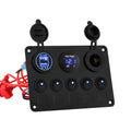 5 Gang 12V Switch Panel For Car Boat Marine USB ON-OFF LED Rocker Toggle