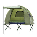 5-in-1 1-Person Camping Tent Cot with Air Mattress - Green & Blue