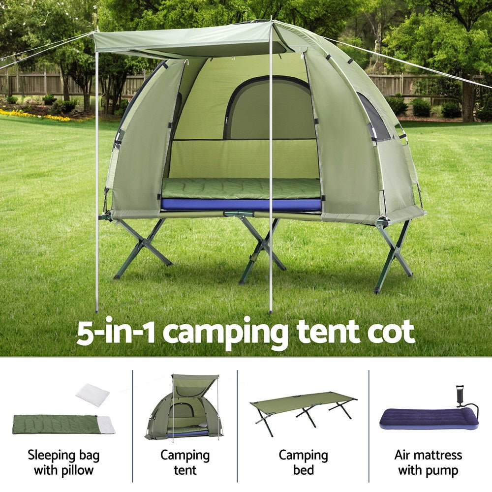 5 - in - 1 Camping Tent Cot 1 - person Air Mattress Camping Bed - Outdoor Recreation > Camping > Tents - Rivercity House & Home Co. (ABN 18 642 972 209) - Affordable Modern Furniture Australia