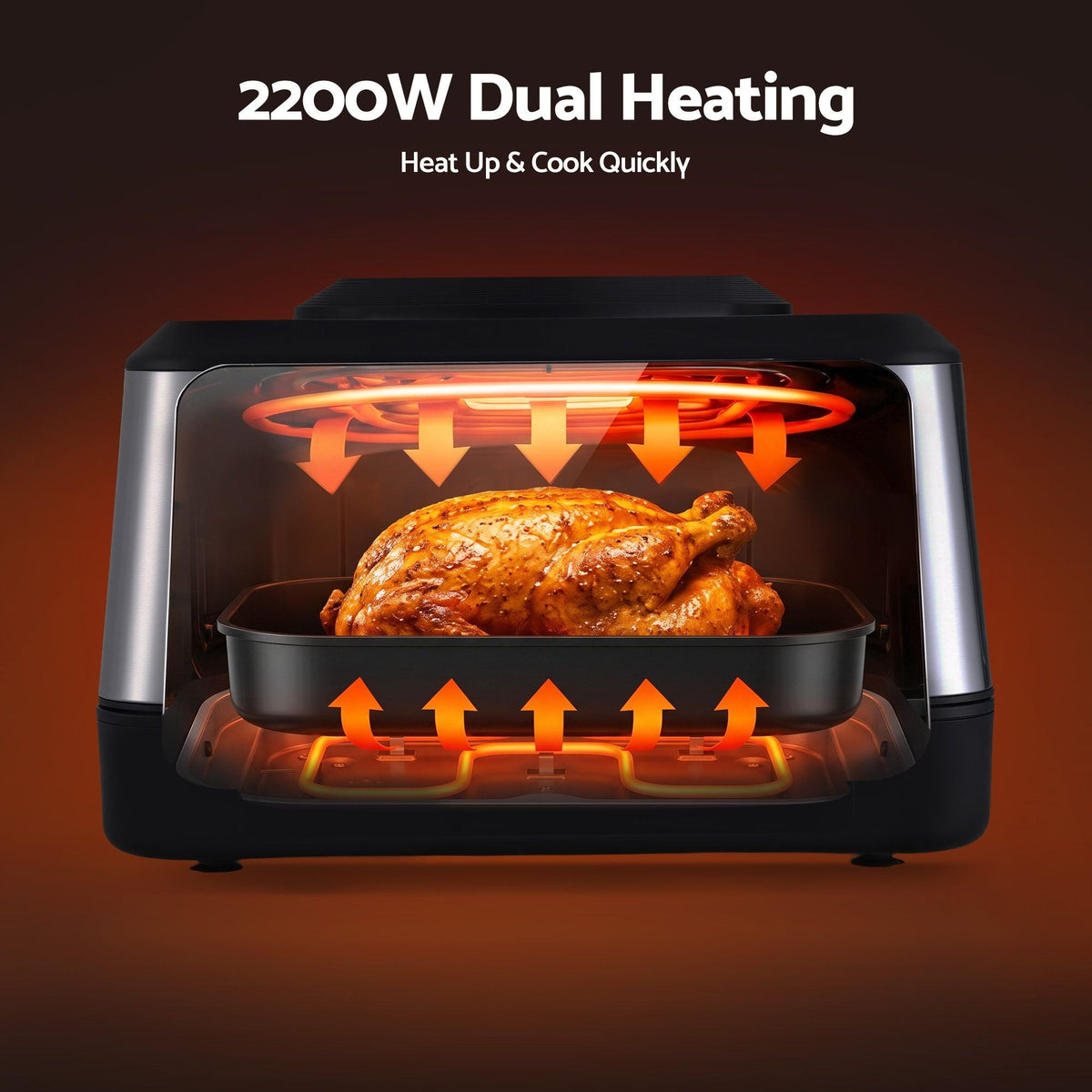 5-in-1 Electric BBQ Grill and Air Fryer with 8L Capacity and Smart Thermometer, 2200W - Appliances > Kitchen Appliances > Air Fryers - Rivercity House & Home Co. (ABN 18 642 972 209) - Affordable Modern Furniture Australia