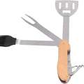 5-in-1 Foldable Stainless Steel BBQ Grill Multitool with Spatula, Fork and Bottle Opener for Camping and Backyard Grilling