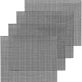 5 Pack Reusable Grill Mesh Mats 40 x 33 cm Non-Stick PTFE Coated Fiberglass for BBQ, Camping and Picnic - Black