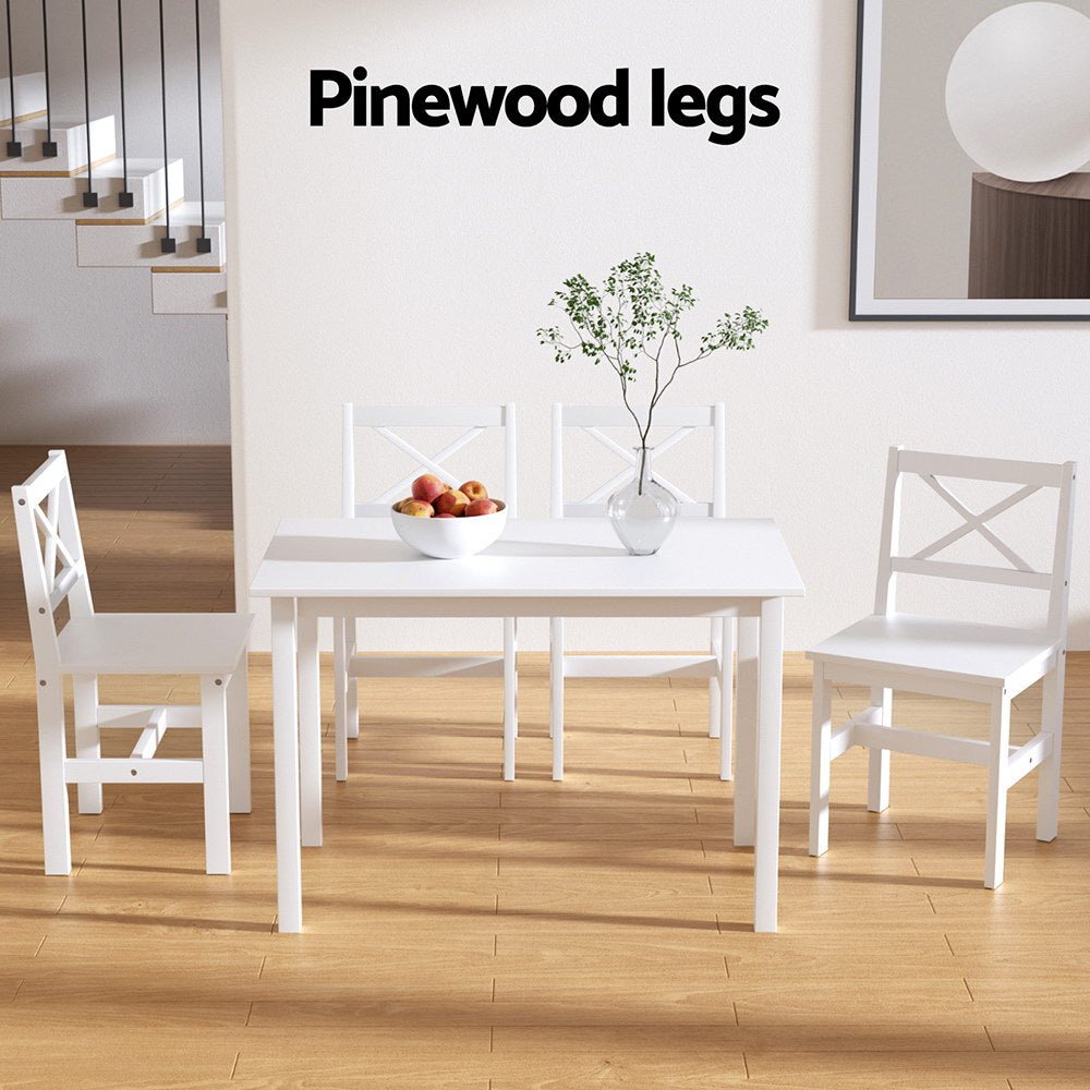 5 Piece Kaye Dining Set White - Furniture > Dining - Rivercity House & Home Co. (ABN 18 642 972 209) - Affordable Modern Furniture Australia