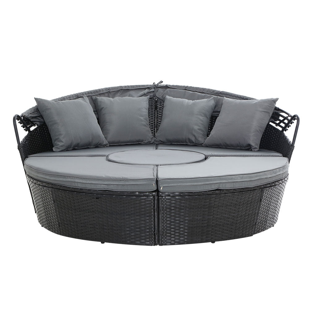 5 Piece Outdoor Day Bed With Shade - Rivercity House & Home Co. (ABN 18 642 972 209) - Affordable Modern Furniture Australia