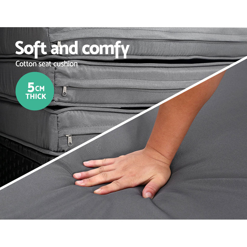 5 Piece Outdoor Day Bed With Shade - Rivercity House & Home Co. (ABN 18 642 972 209) - Affordable Modern Furniture Australia