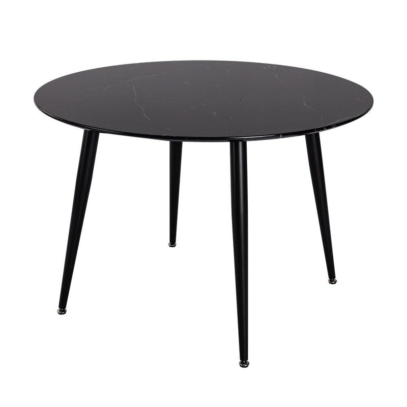 5 Piece Round Black Dining Table and Green Velvet Chair Set - Furniture > Outdoor - Rivercity House & Home Co. (ABN 18 642 972 209) - Affordable Modern Furniture Australia