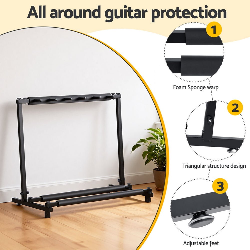 5 Space Folding Guitar Stand Rack Holder Display - Audio & Video > Musical Instrument & Accessories > Guitars - Rivercity House & Home Co. (ABN 18 642 972 209) - Affordable Modern Furniture Australia
