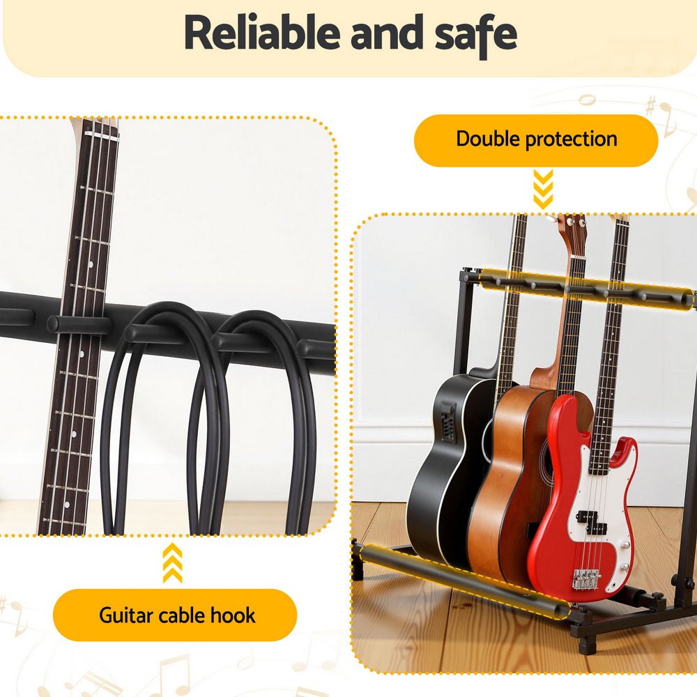 5 Space Folding Guitar Stand Rack Holder Display - Audio & Video > Musical Instrument & Accessories > Guitars - Rivercity House & Home Co. (ABN 18 642 972 209) - Affordable Modern Furniture Australia