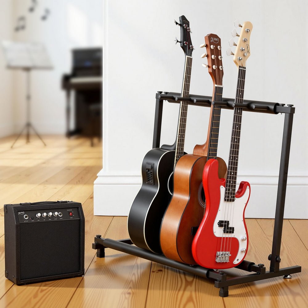 5 Space Folding Guitar Stand Rack Holder Display - Audio & Video > Musical Instrument & Accessories > Guitars - Rivercity House & Home Co. (ABN 18 642 972 209) - Affordable Modern Furniture Australia