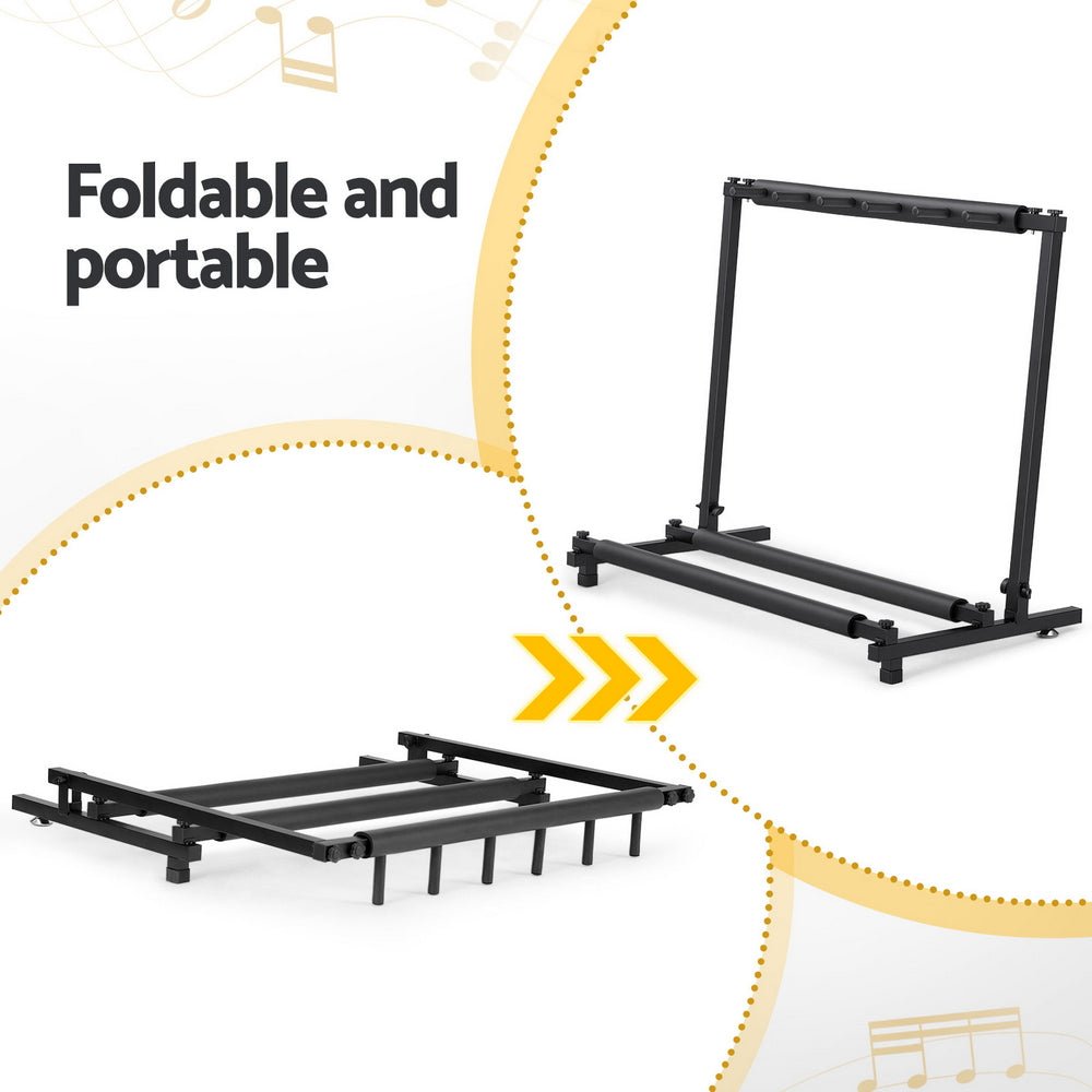 5 Space Folding Guitar Stand Rack Holder Display - Audio & Video > Musical Instrument & Accessories > Guitars - Rivercity House & Home Co. (ABN 18 642 972 209) - Affordable Modern Furniture Australia