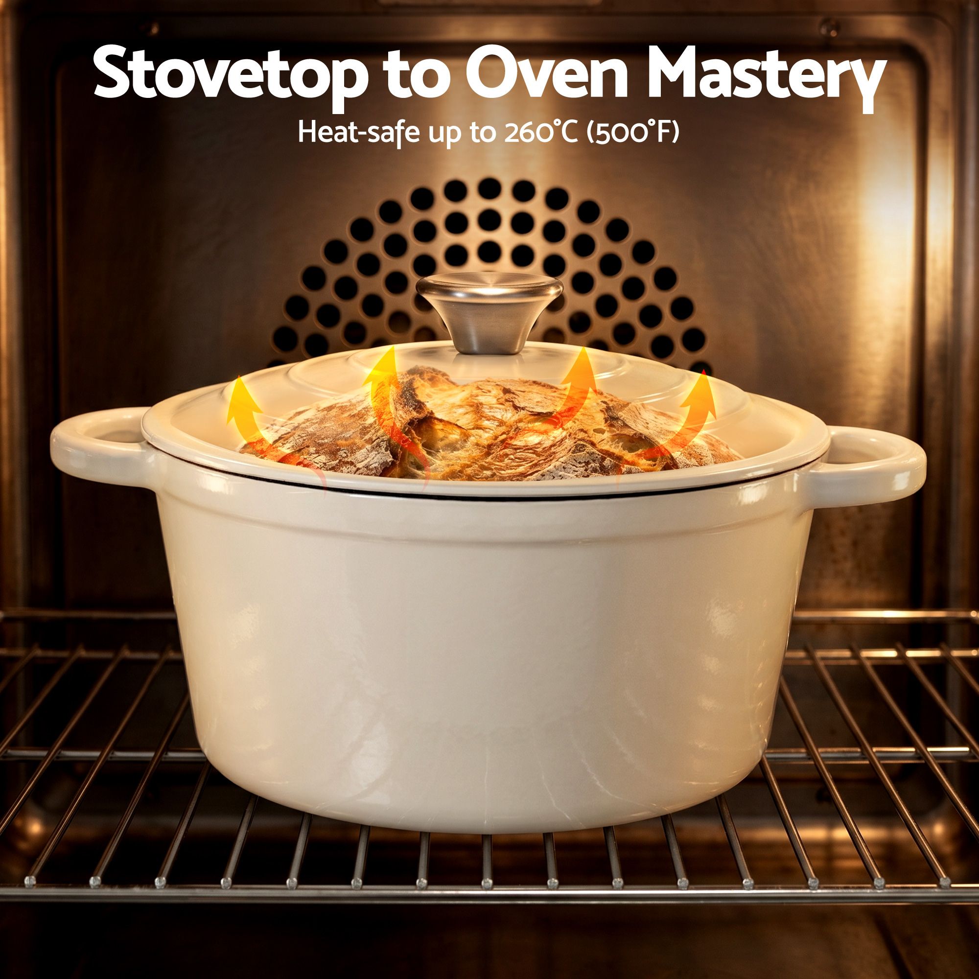 5 - Star Chef 3.8L Enameled Cast Iron Dutch Oven Pot with Lid for Sourdough Bread Baking - Appliances > Kitchen Appliances > Kitchen Appliance Accessories - Rivercity House & Home Co. (ABN 18 642 972 209) - Affordable Modern Furniture Australia