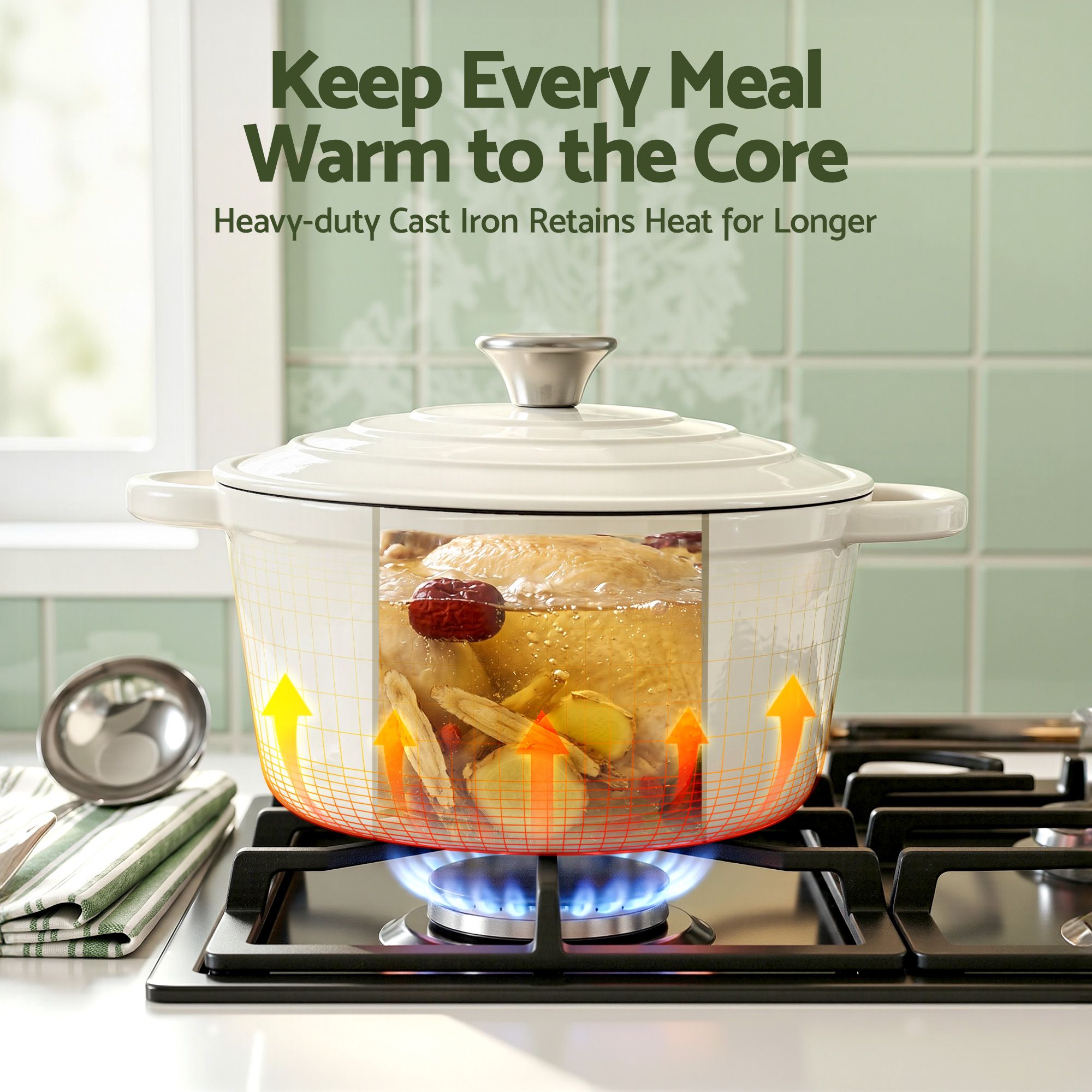 5 - Star Chef 3.8L Enameled Cast Iron Dutch Oven Pot with Lid for Sourdough Bread Baking - Appliances > Kitchen Appliances > Kitchen Appliance Accessories - Rivercity House & Home Co. (ABN 18 642 972 209) - Affordable Modern Furniture Australia