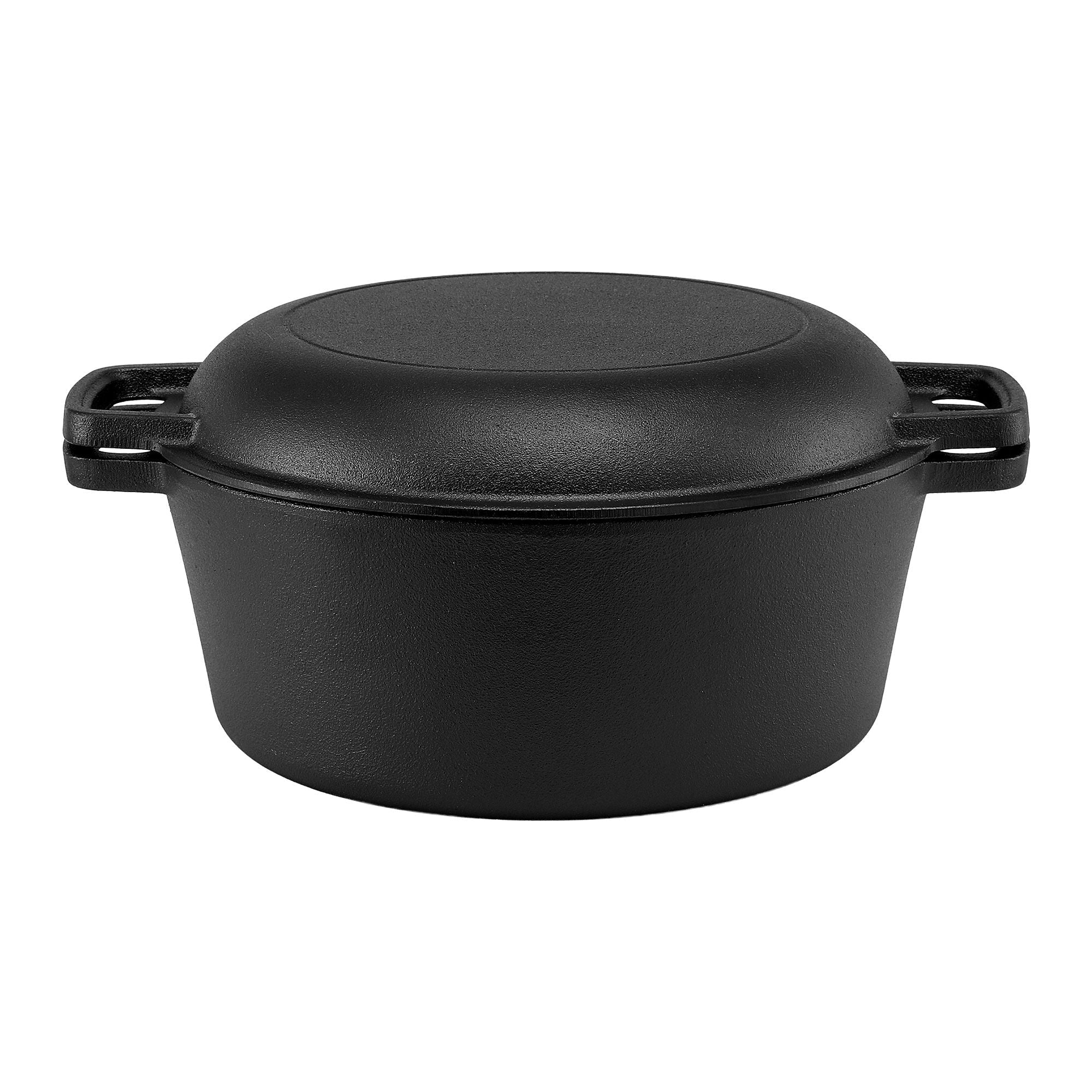 5 - Star Chef 5L 2 - In - 1 Pre - Seasoned Cast Iron Dutch Oven Pot with Lid and Dual Handles for Sourdough Bread Baking - Appliances > Kitchen Appliances > Kitchen Appliance Accessories - Rivercity House & Home Co. (ABN 18 642 972 209) - Affordable Modern Furniture Australia