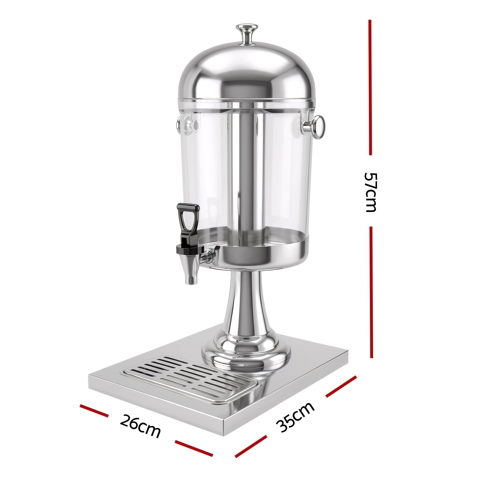 5-Star Chef 8L Beverage Juice Dispenser Tap Ice Tube Single Drip Tray - Home & Garden > Kitchenware > Drinkware - Rivercity House & Home Co. (ABN 18 642 972 209) - Affordable Modern Furniture Australia