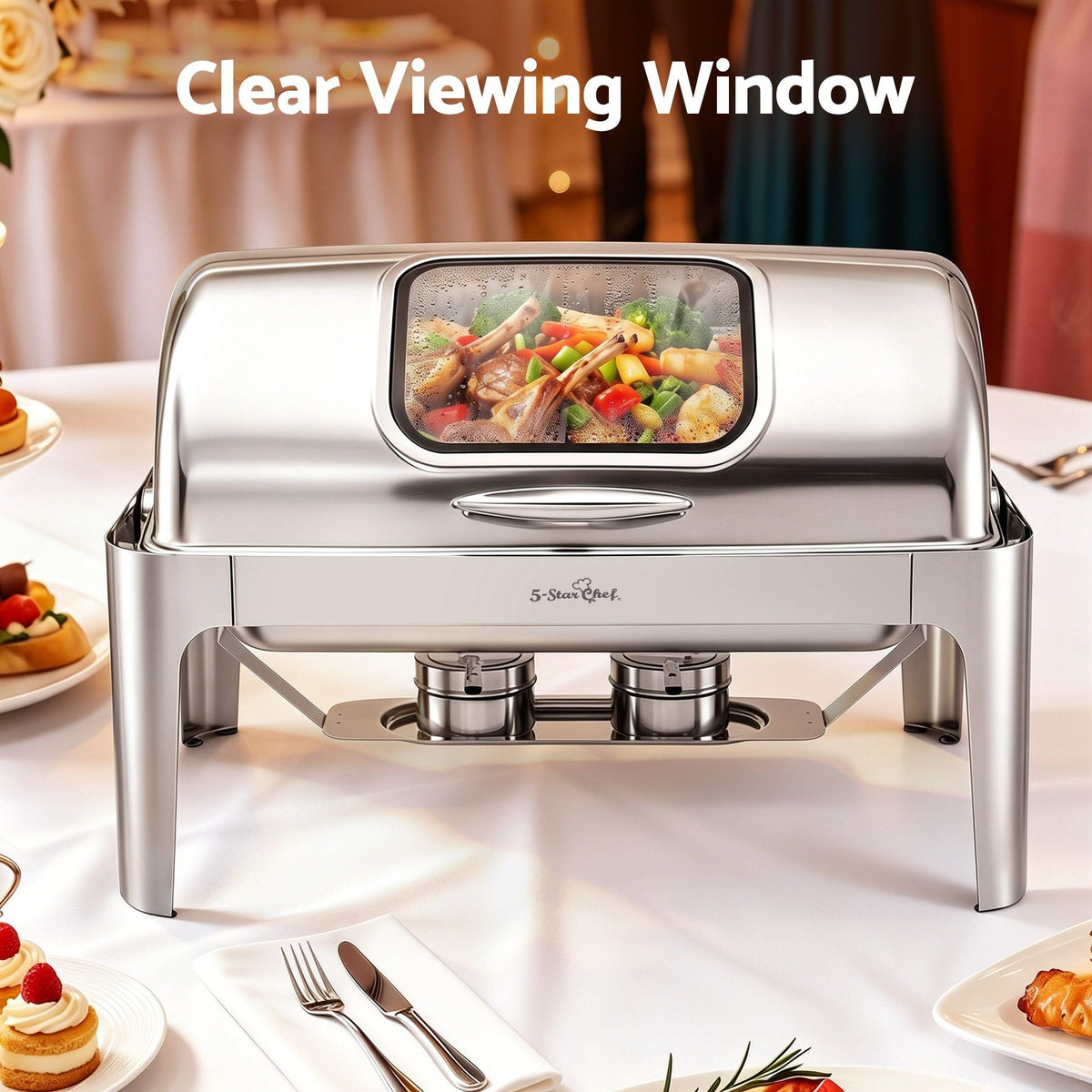 5 Star Chef 9L Chafing Dish Buffet Warmer Food Warmer Catering Server - Appliances > Kitchen Appliances > Food Warmers & Chafing Dishes - Rivercity House & Home Co. (ABN 18 642 972 209) - Affordable Modern Furniture Australia